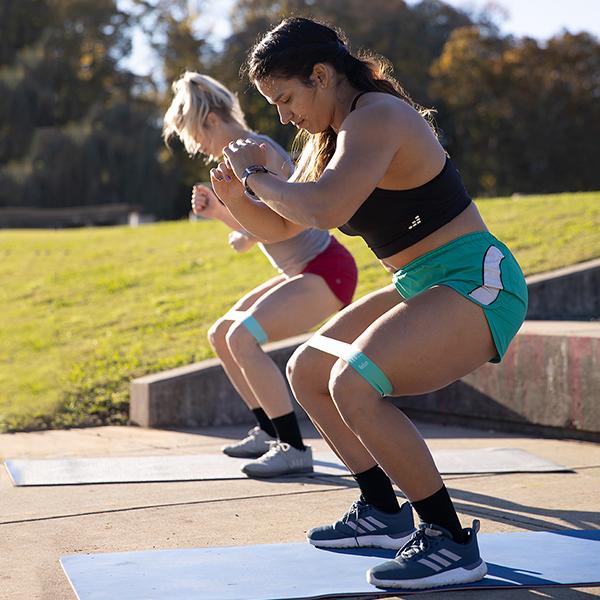 Two women working out, fitness socks, compression socks