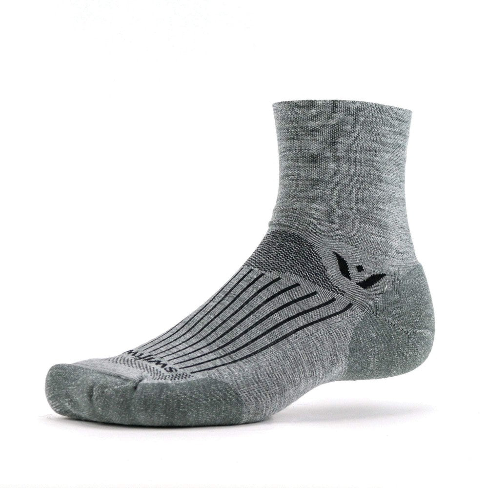 Heather  grey Swiftwick Pursuit Four sock
