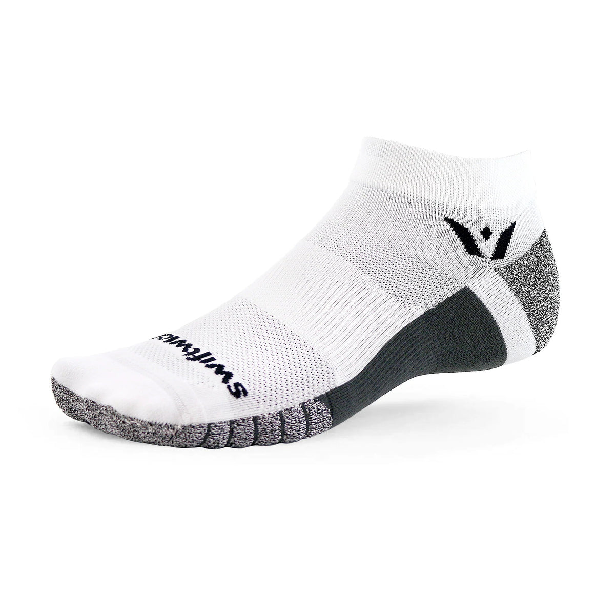 White swiftwick Flite XT one inch ankle sock