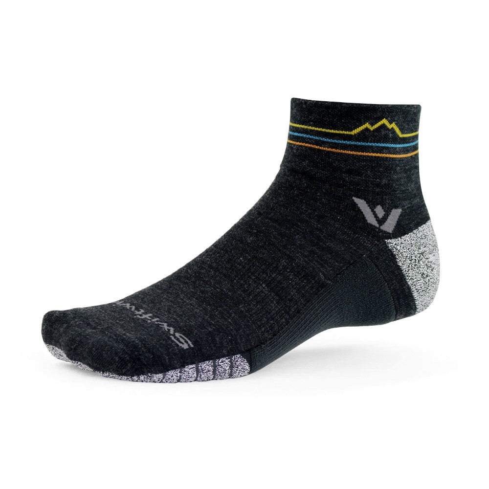 Swiftwick flite xt trail two sock in coal sunset colour